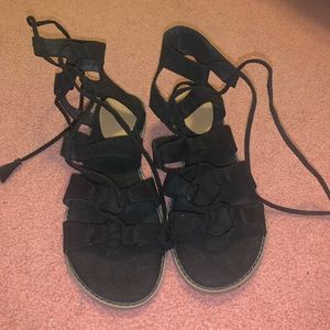 Black gladiator sandals- never worn